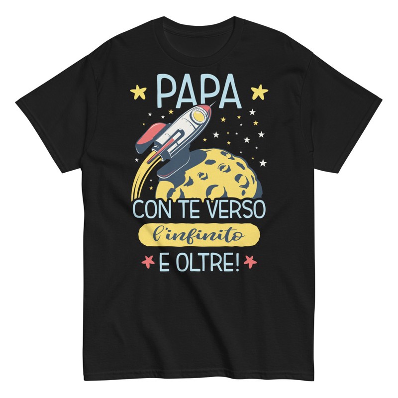 Magliette: Papà Verso L'Infinito Cohete Luna