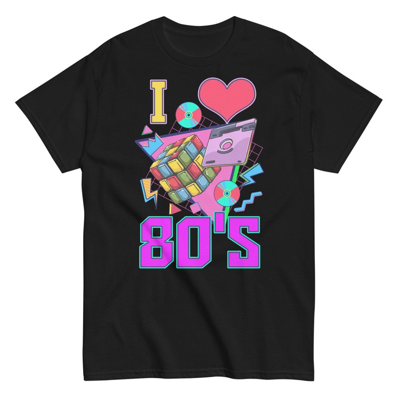 Maglietta 80s I Love Anni 80 StickersMurali