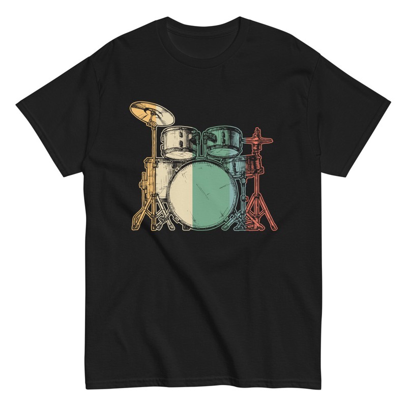 Magliette: Batteria Vintage di Band Rock