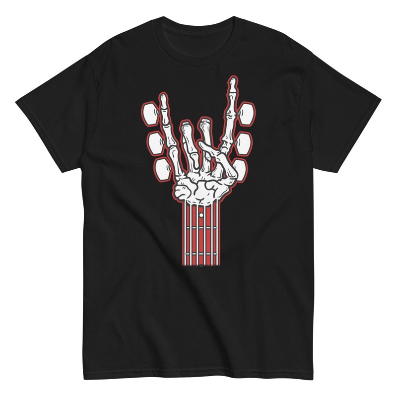 Magliette: Mano Scheletro Manico Chitarra Rock