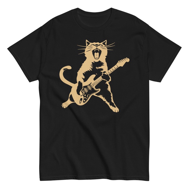 Magliette: Gatto Chitarrista Heavy Metal