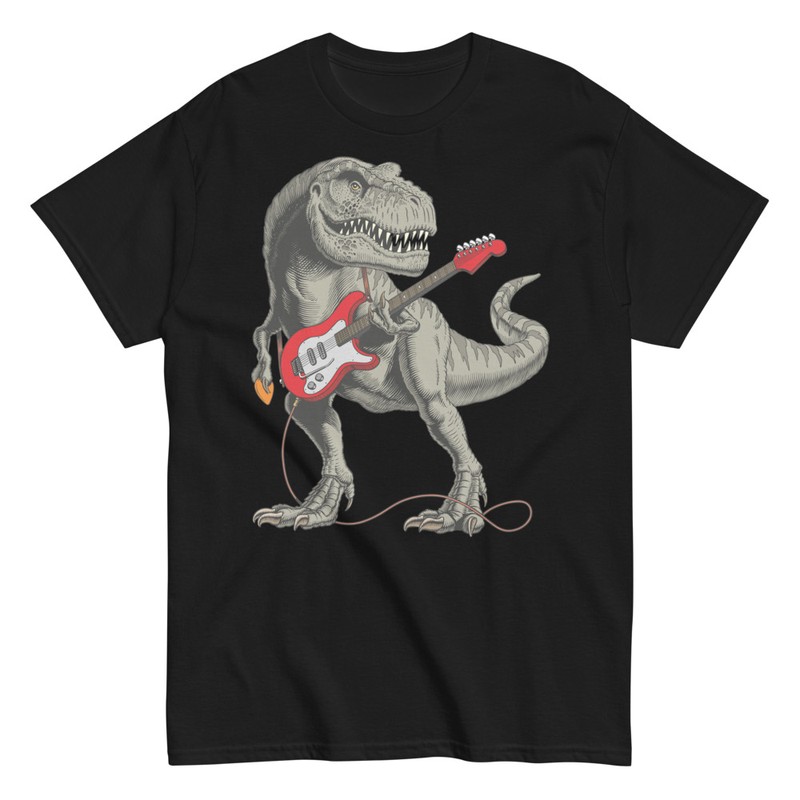 Magliette: Dinosauro Chitarrista Rock