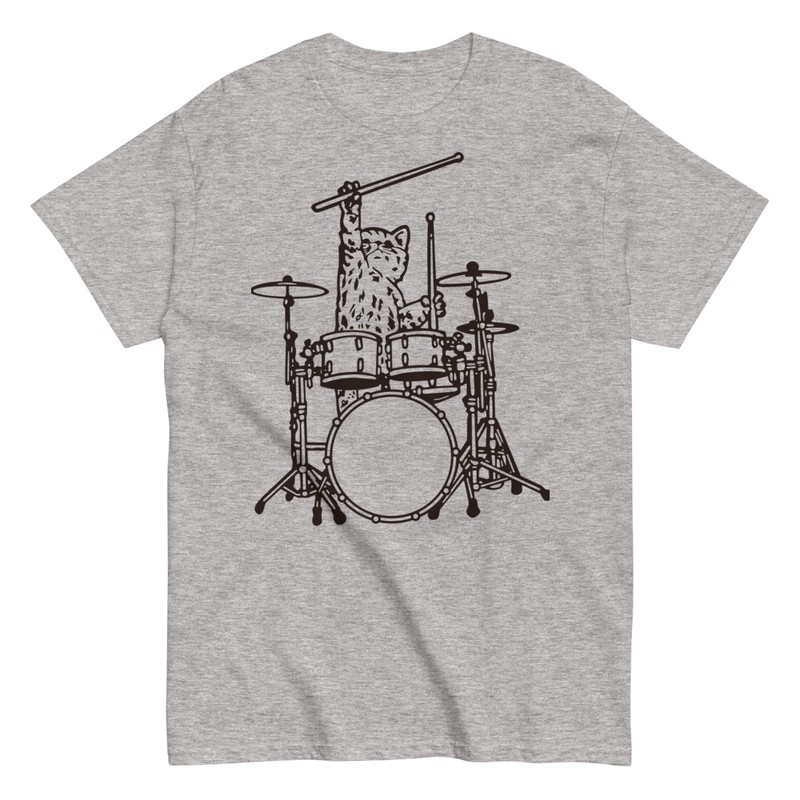 Magliette: Gatto Batterista Rock
