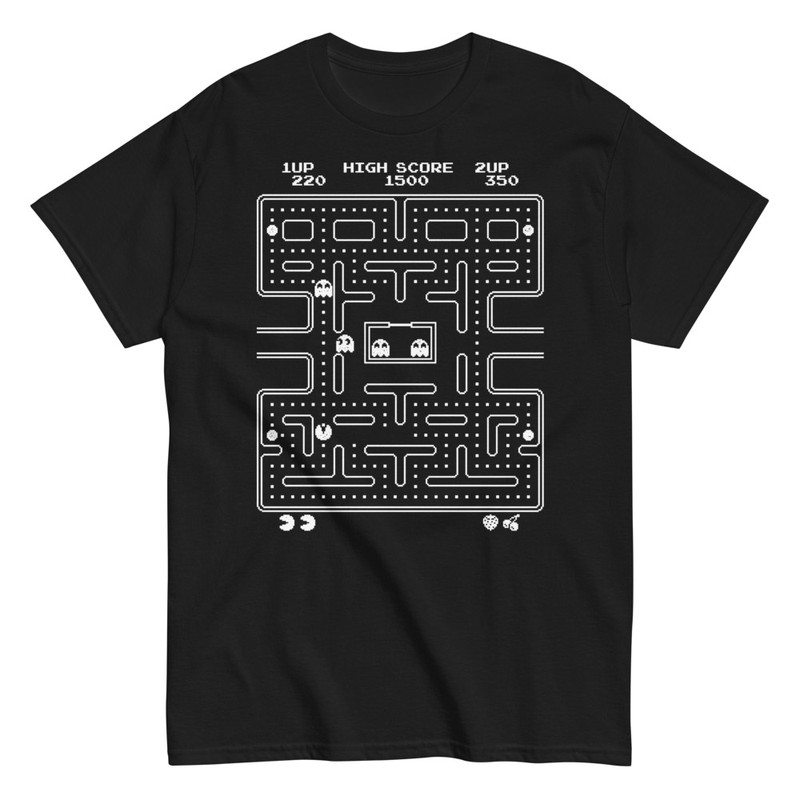 Magliette: Labirinto Retrò Pac-Man Arcade