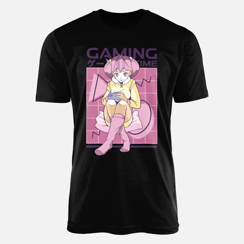 Magliette: Ragazza gamer stile anime