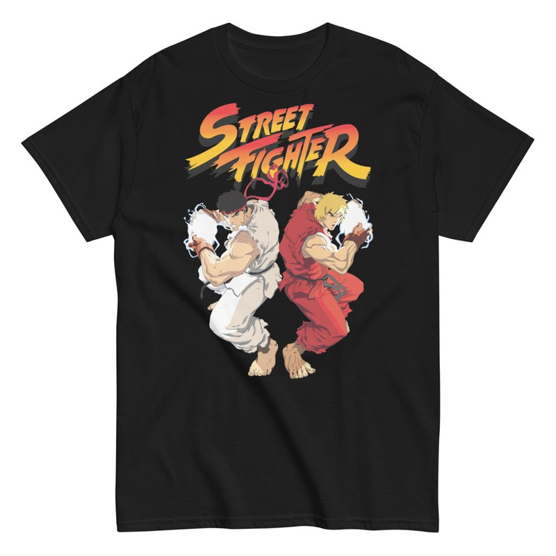 Magliette: Street Fighter Ryu vs Ken Retro
