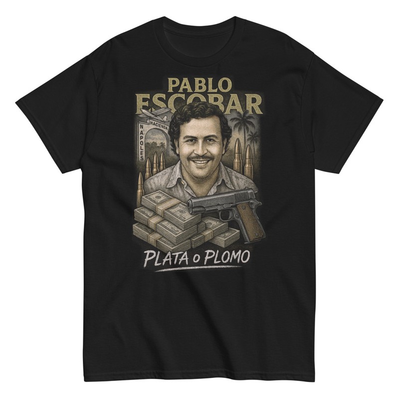 Magliette: Pablo Escobar Plata o Plomo
