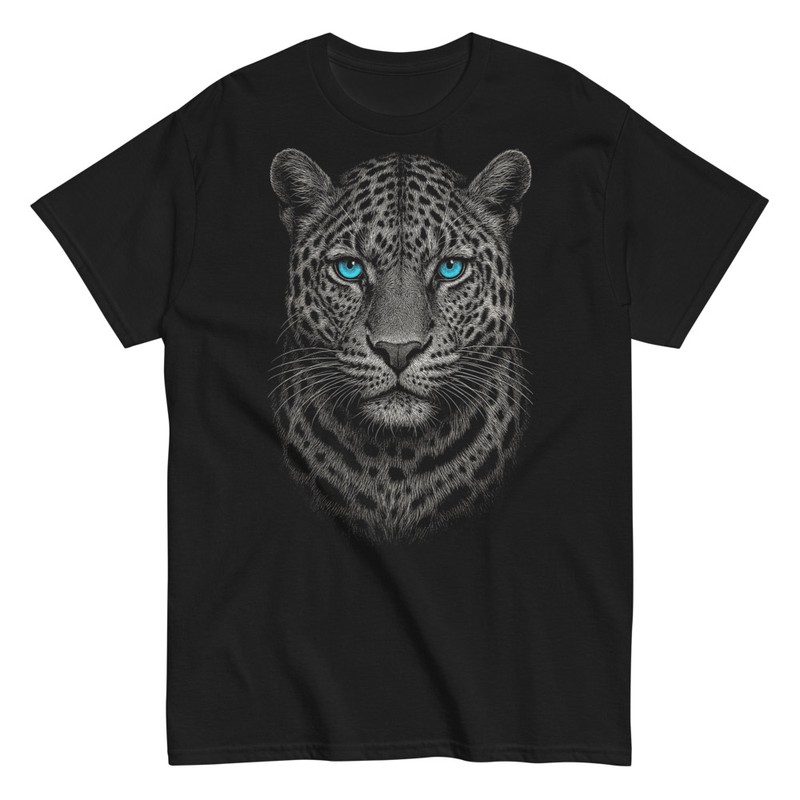Magliette: Leopardo Realistico Occhi Blu