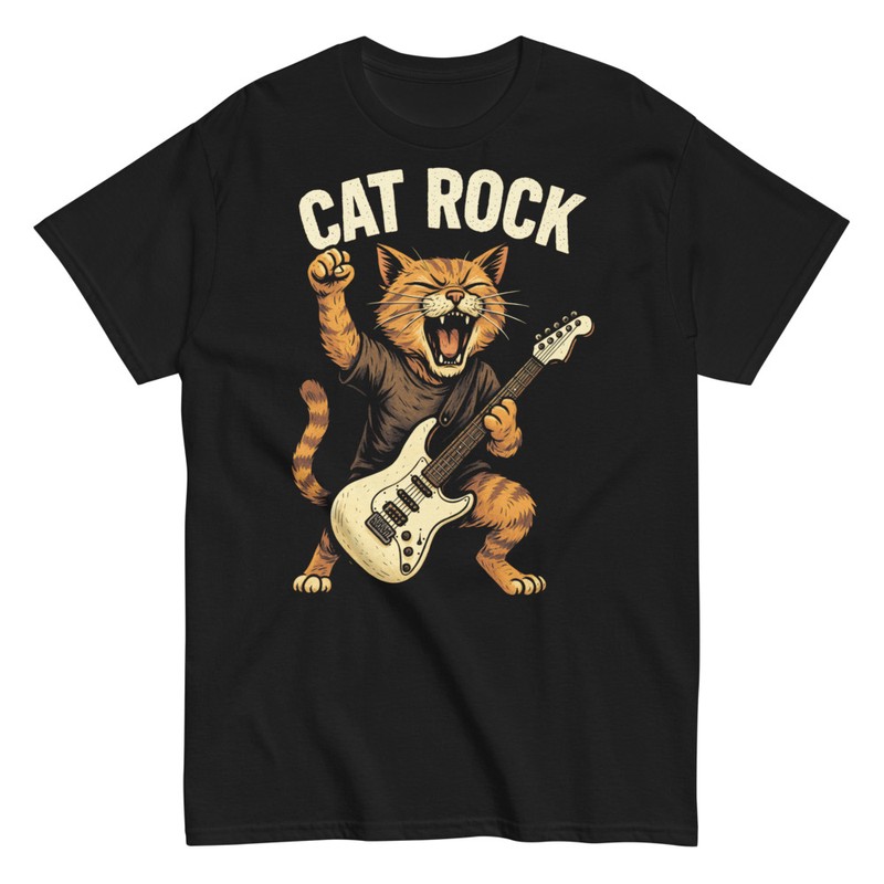 Magliette: Gatto Rock Divertente