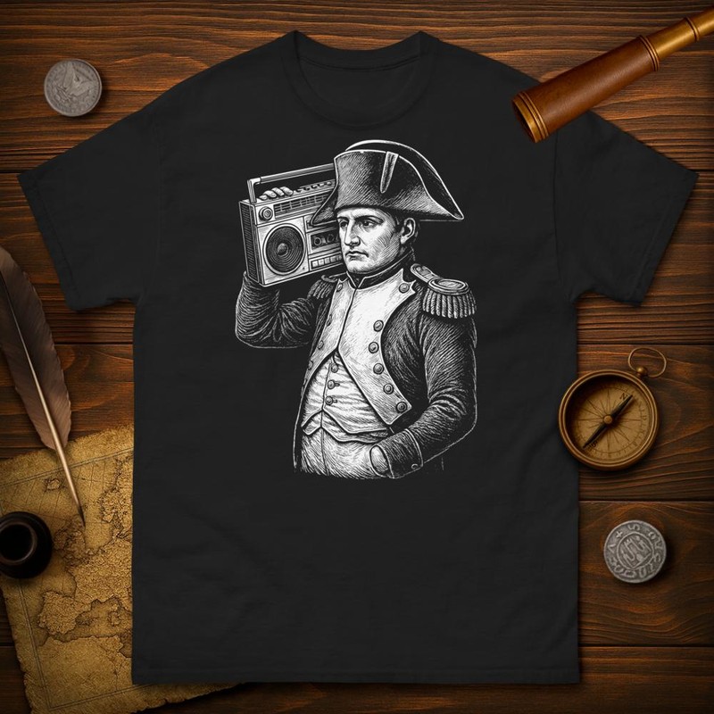 Magliette: Napoleone Divertente con Boombox