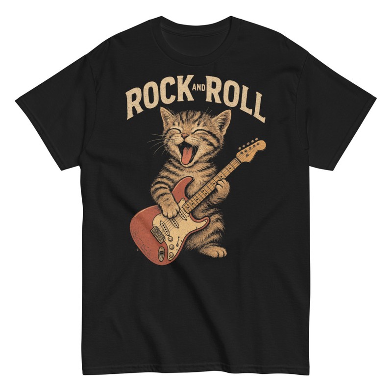 Magliette: Gatto Rock and Roll Divertente
