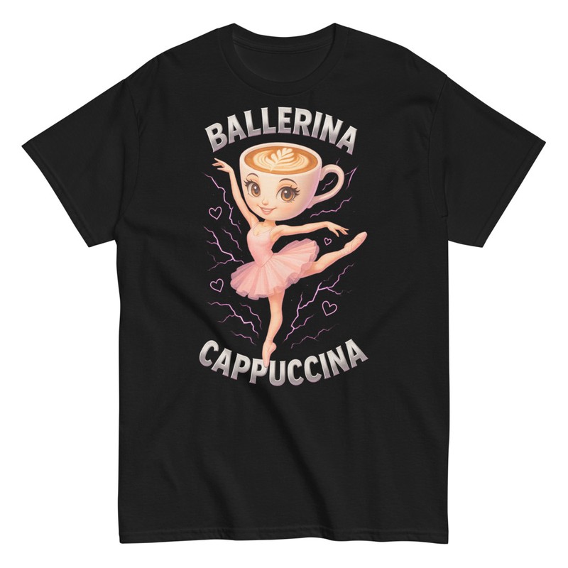 Magliette: Ballerina Cappuccina Arte Divertente