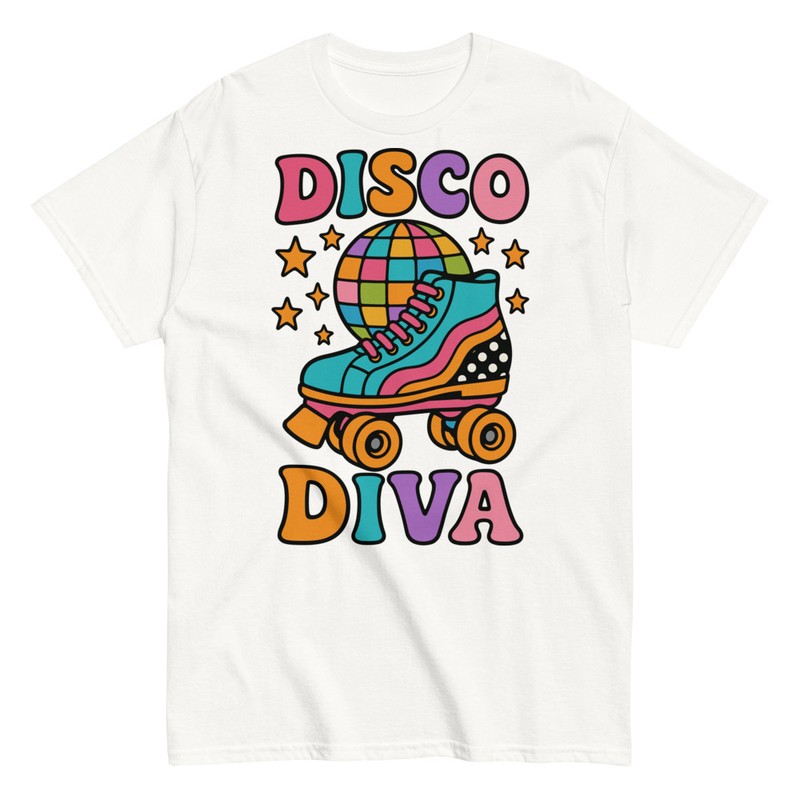Magliette: Disco Diva Pattini e Palla da Discoteca