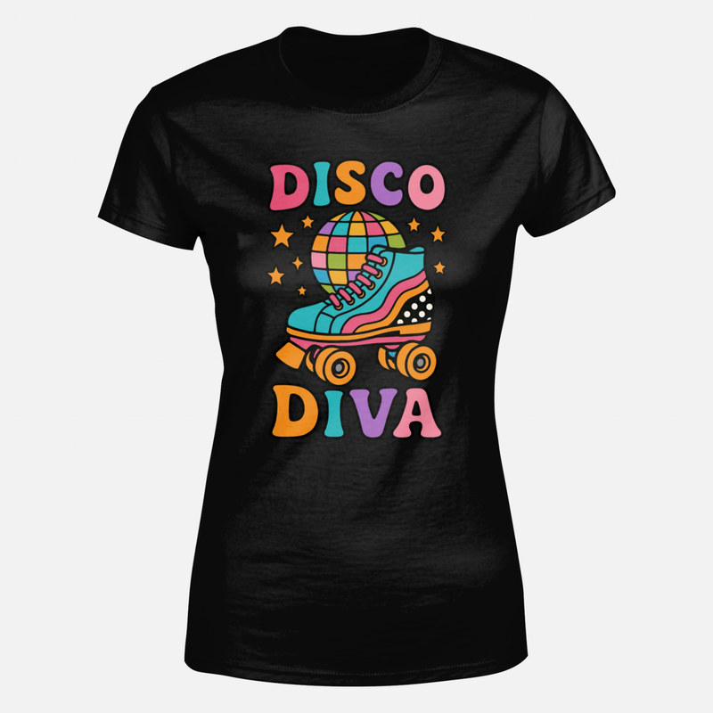 Magliette: Disco Diva Pattini e Palla da Discoteca