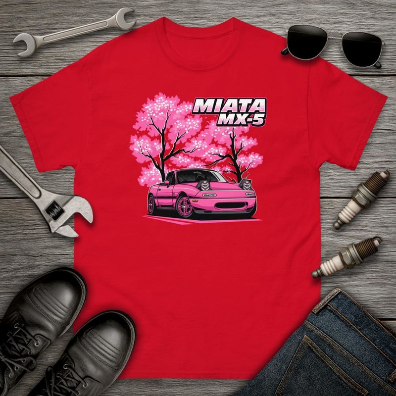 Magliette: Miata MX-5 Rosa con Fiori