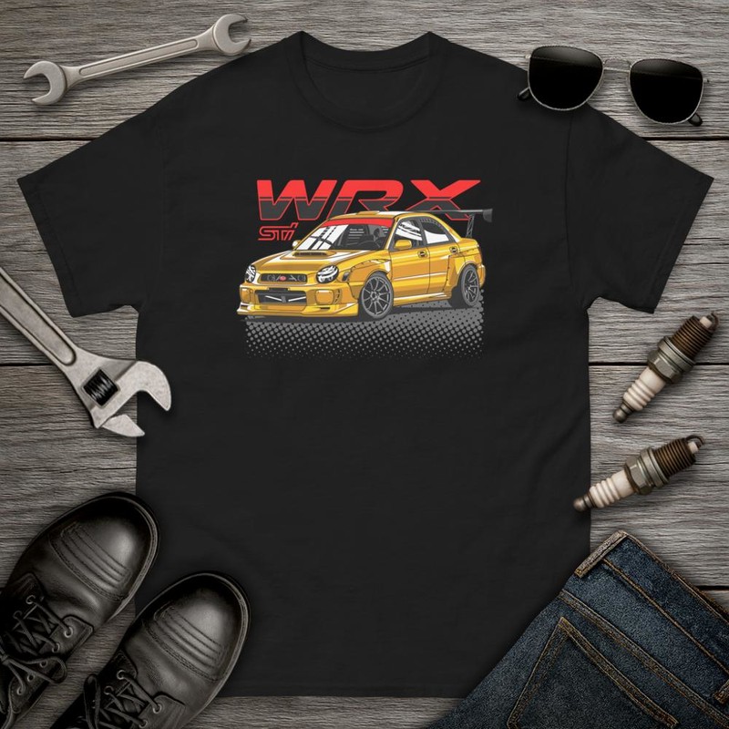 Magliette: Coche Giallo Stilizzato WRX STI