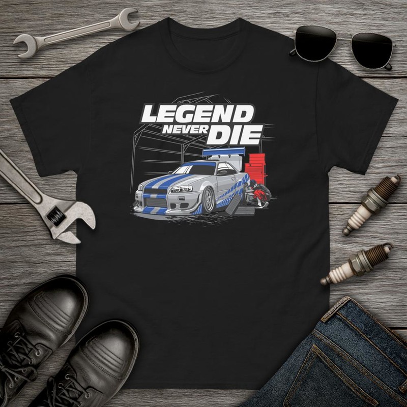 Magliette: Legend Never Die Skyline Velocit&agrave; e Furioso