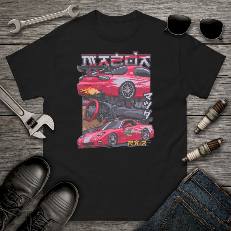 Magliette: Mazda RX-7 Dettagli di Motore