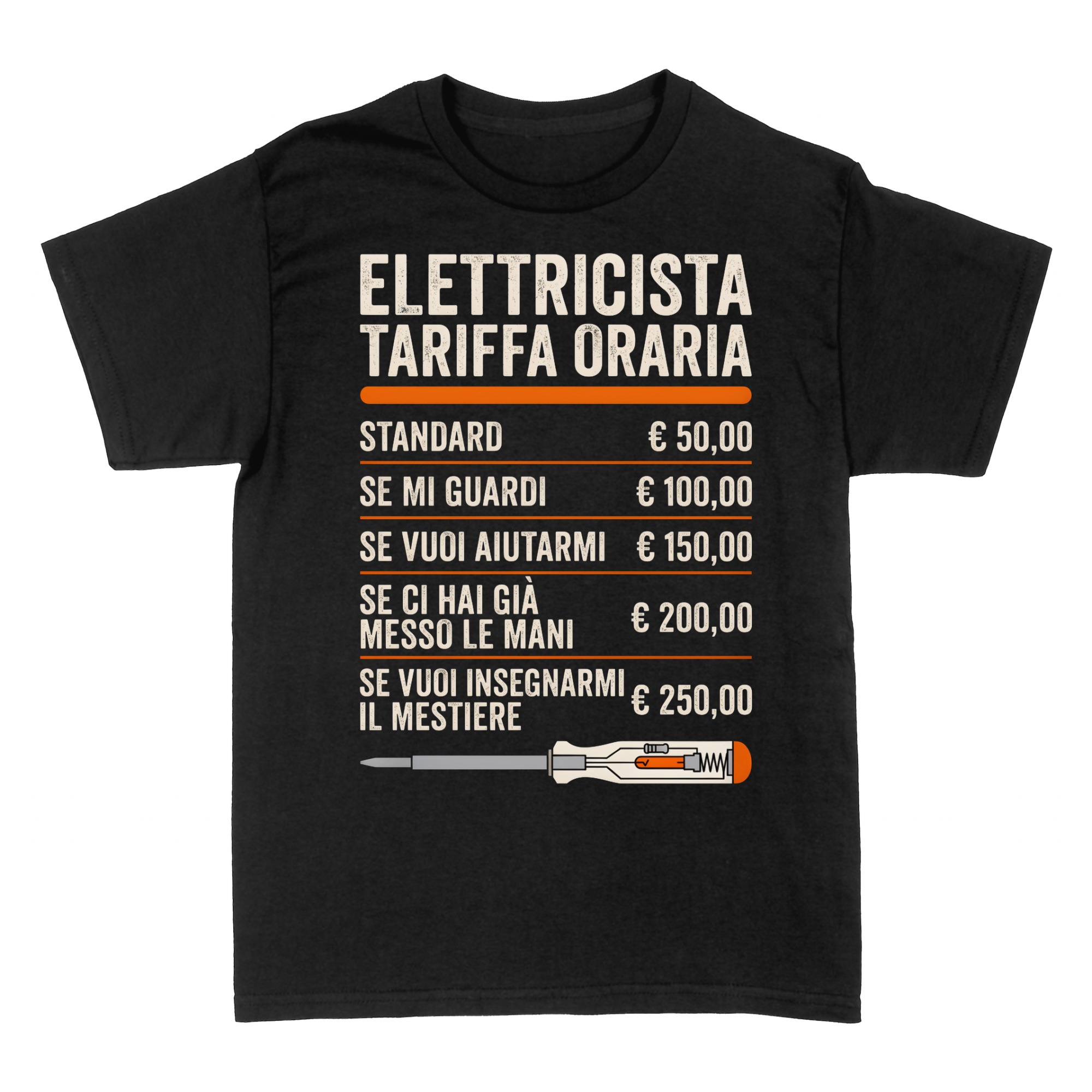 Magliette: Elettricista tariffa oraria spiritosa