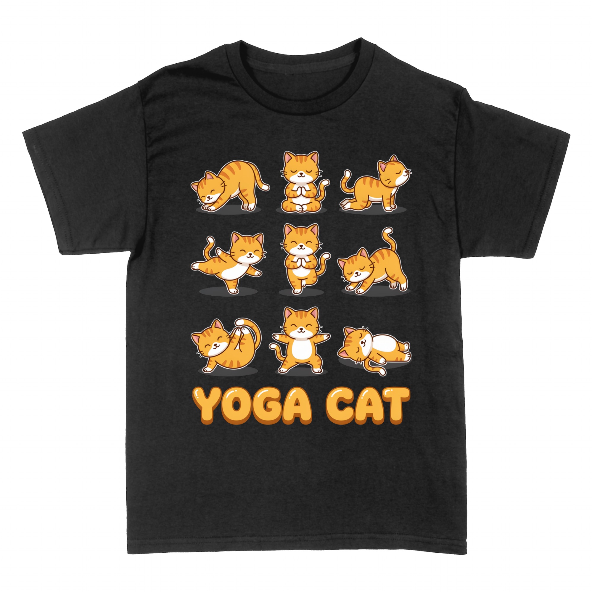 Magliette: Gatto rosso nelle posizioni yoga
