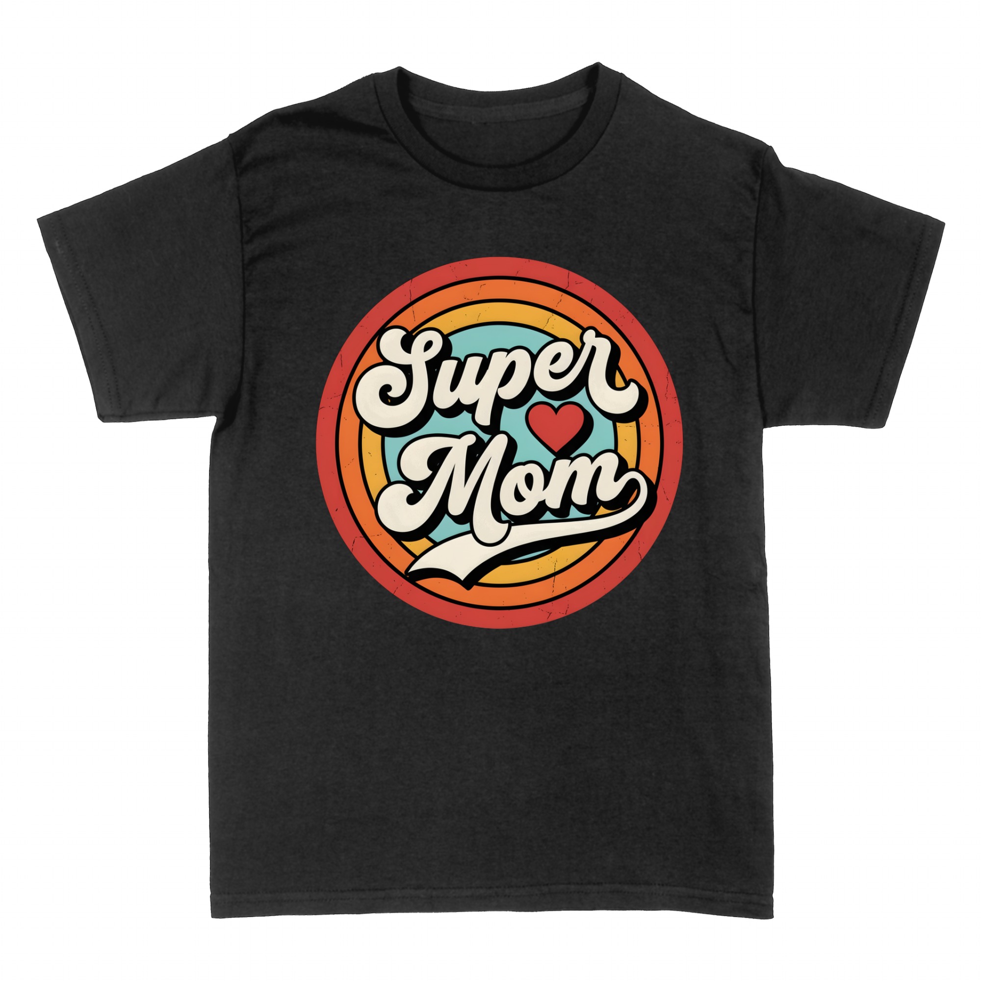 Magliette: Super Mamma emblema retr&ograve; con cuore