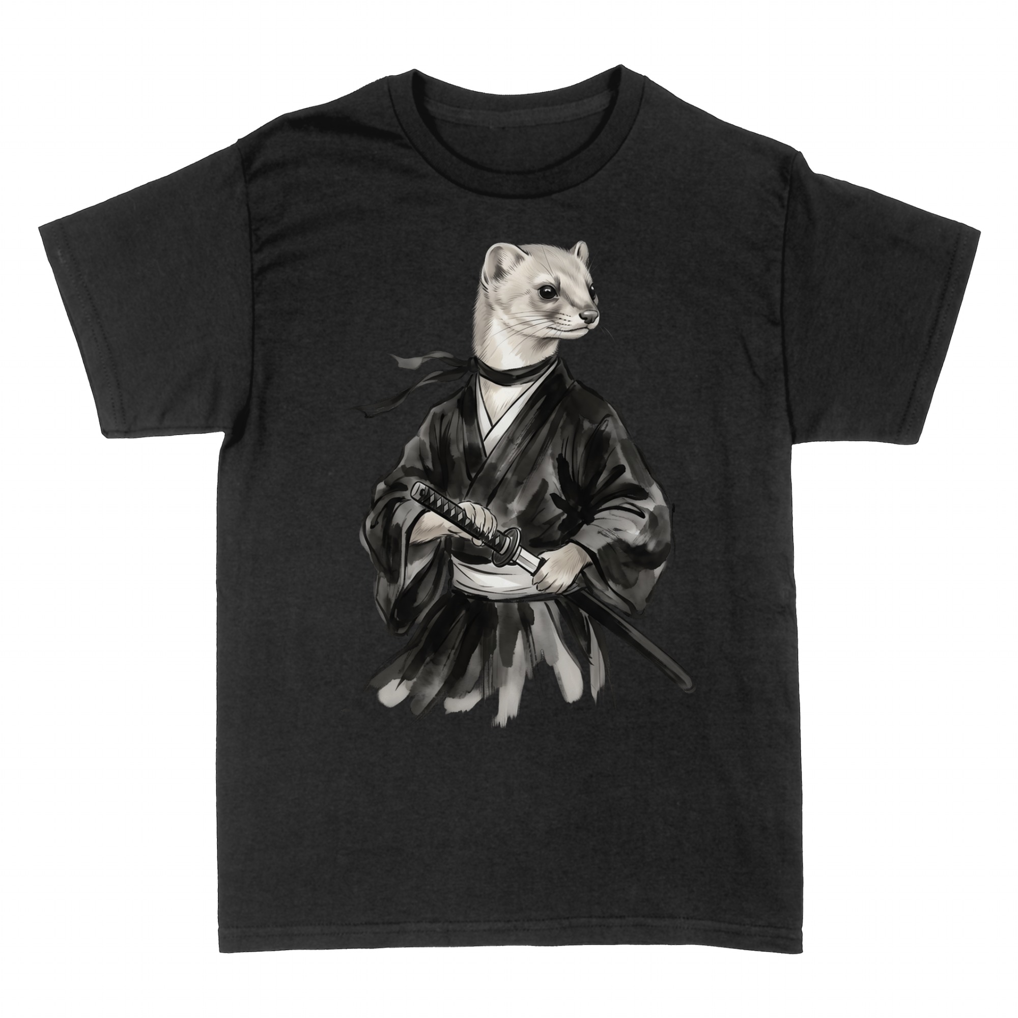Magliette: Furetto Ronin Arte Giapponese Sumi-e