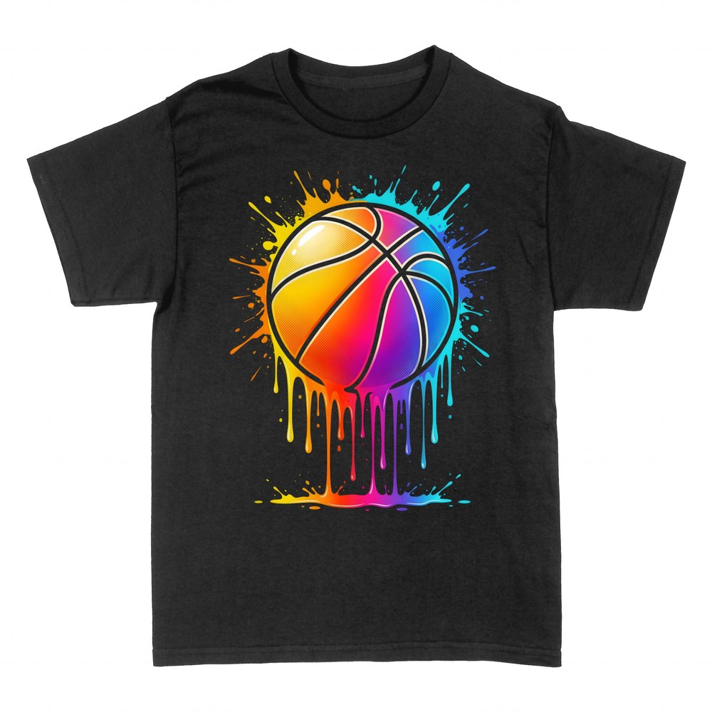 Magliette: Palla da basket multicolore con schizzi di vernice