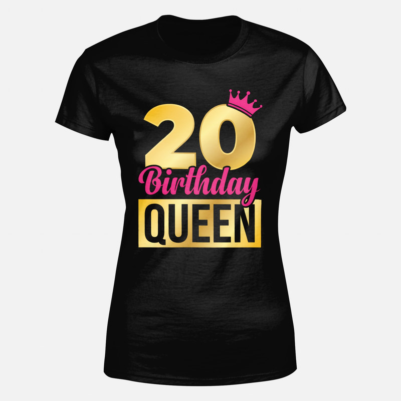 Magliette: Regina del compleanno 20 con corona