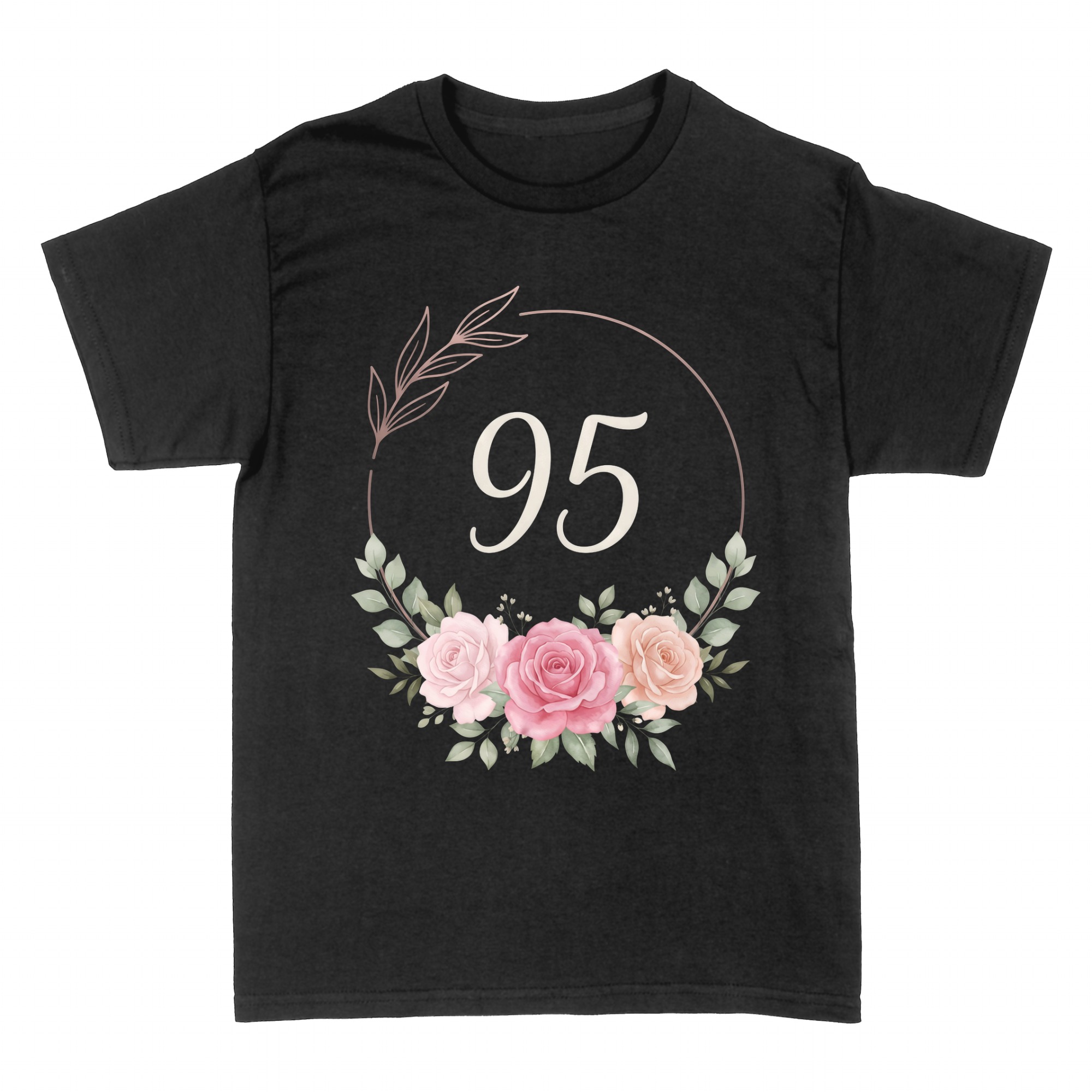 Magliette: 95 con corona di rose acquerello