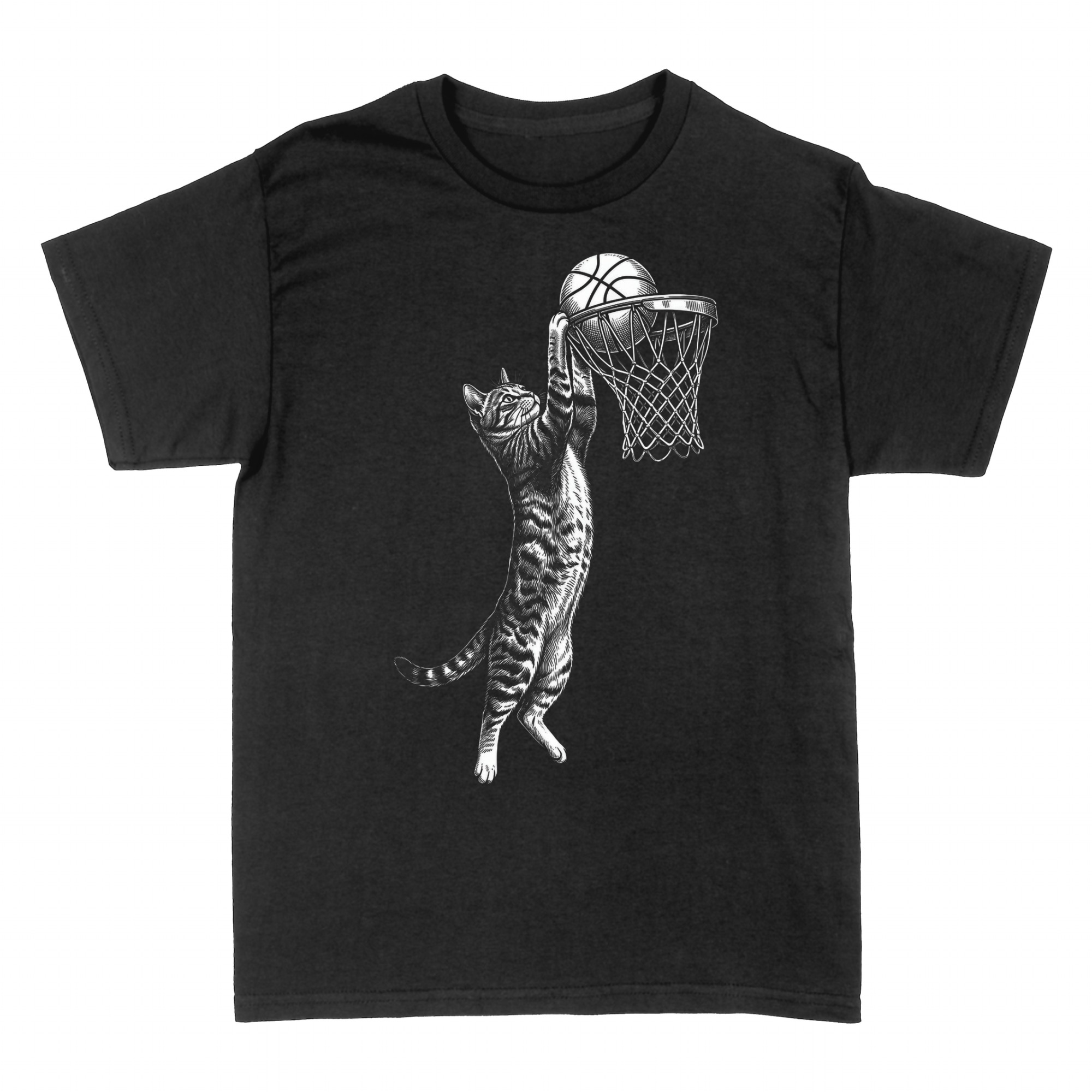 Magliette: Gatto basketball che schiaccia