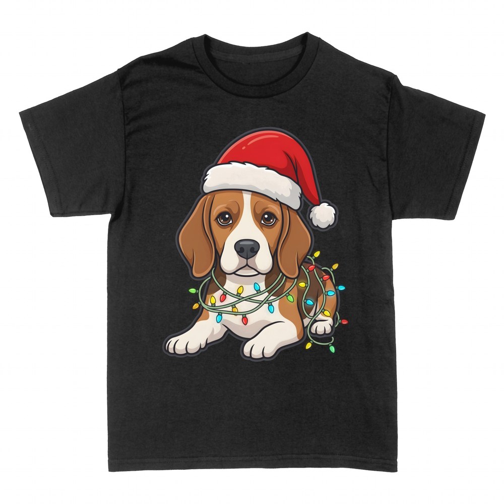 Magliette: Beagle natalizio in cappello di Natale