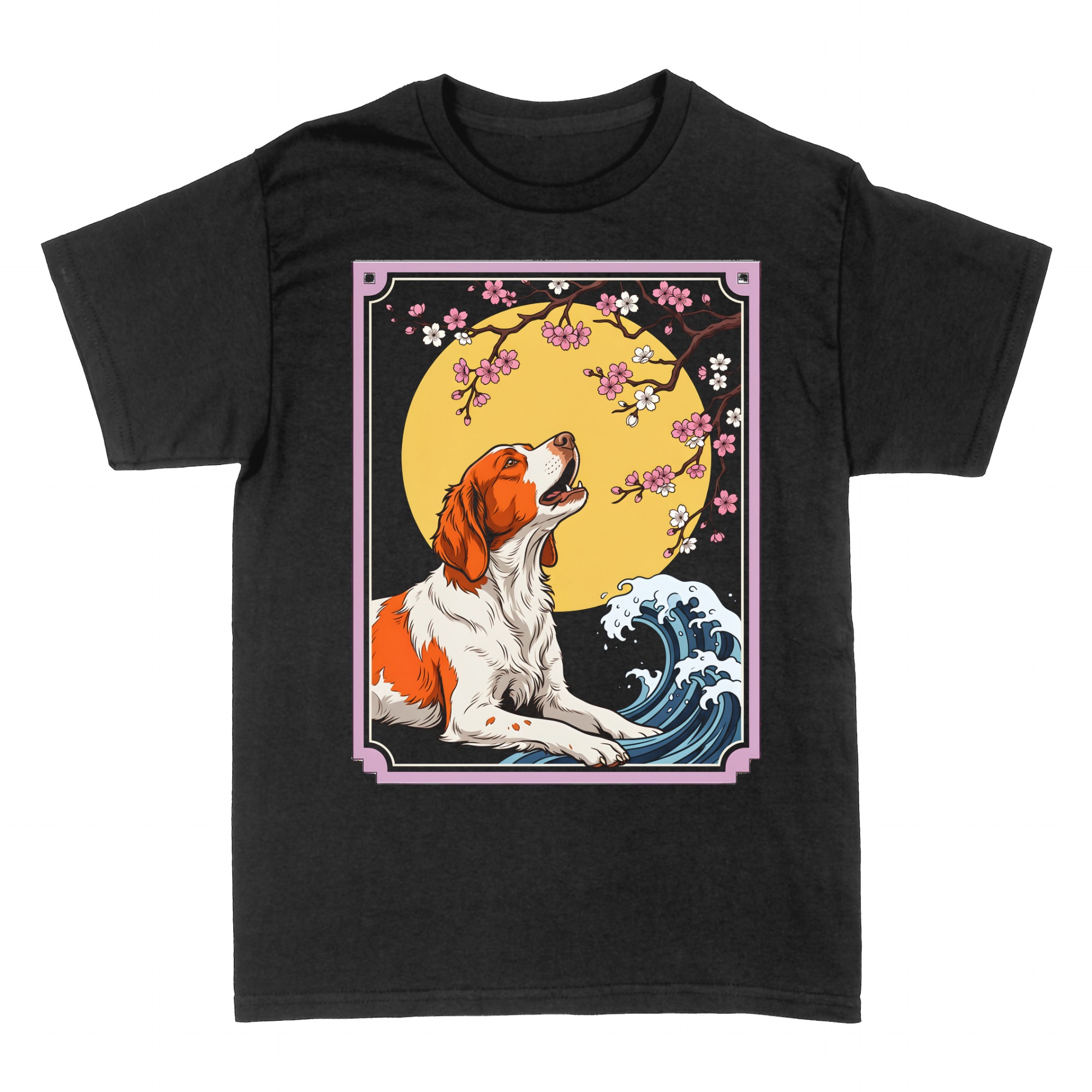 Magliette: Cane che ulula alla luna giapponese