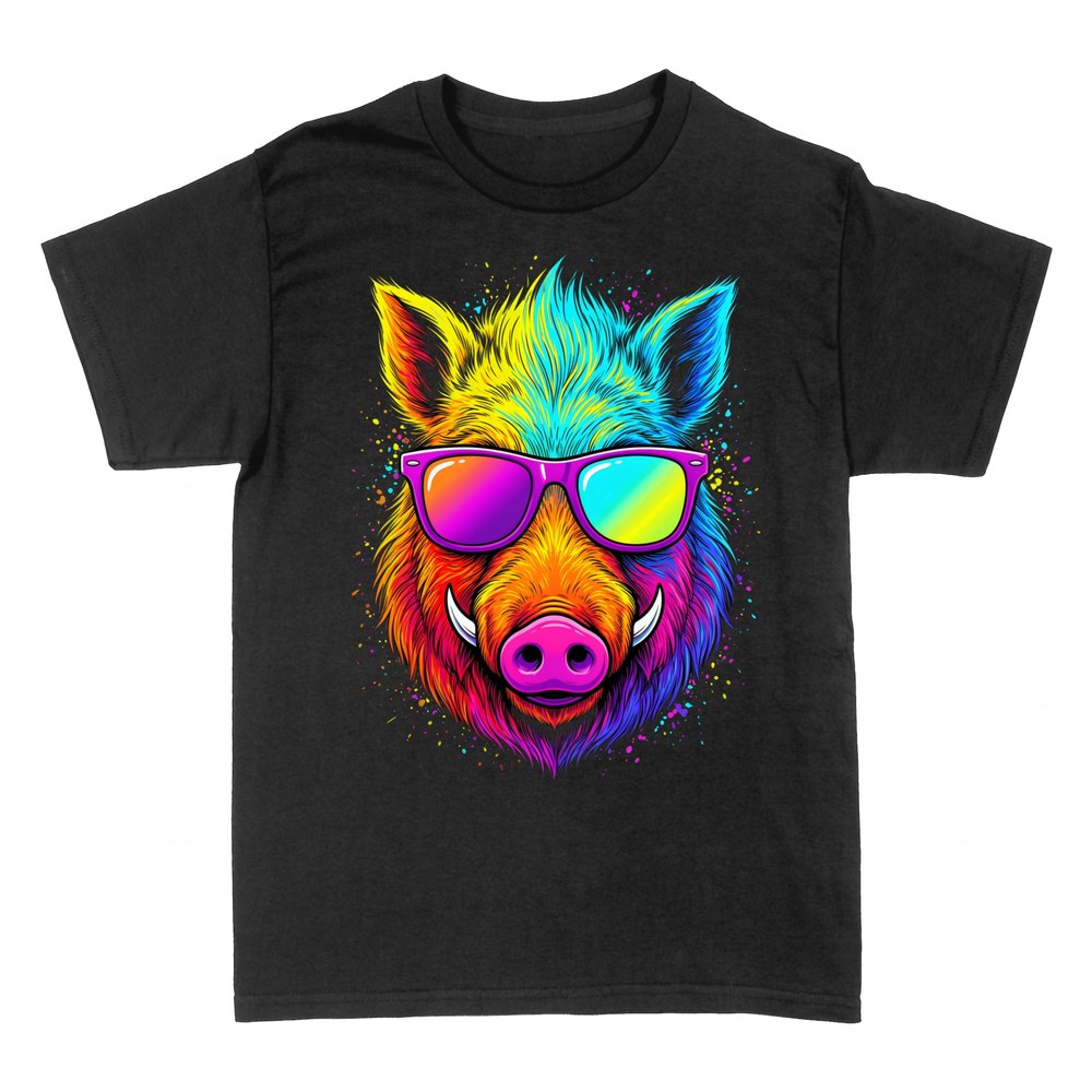 Magliette: Cinghiale Pop Art con Occhiali da Sole