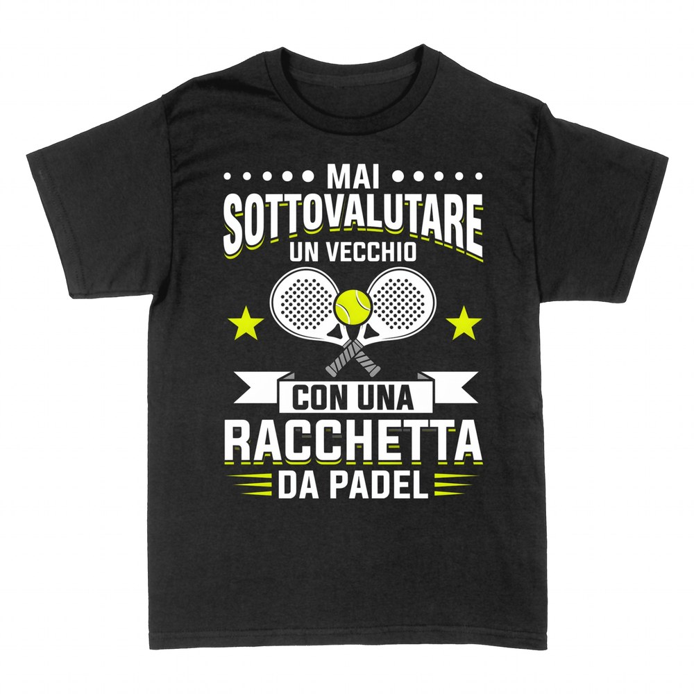 Magliette: Vecchio con racchetta da padel