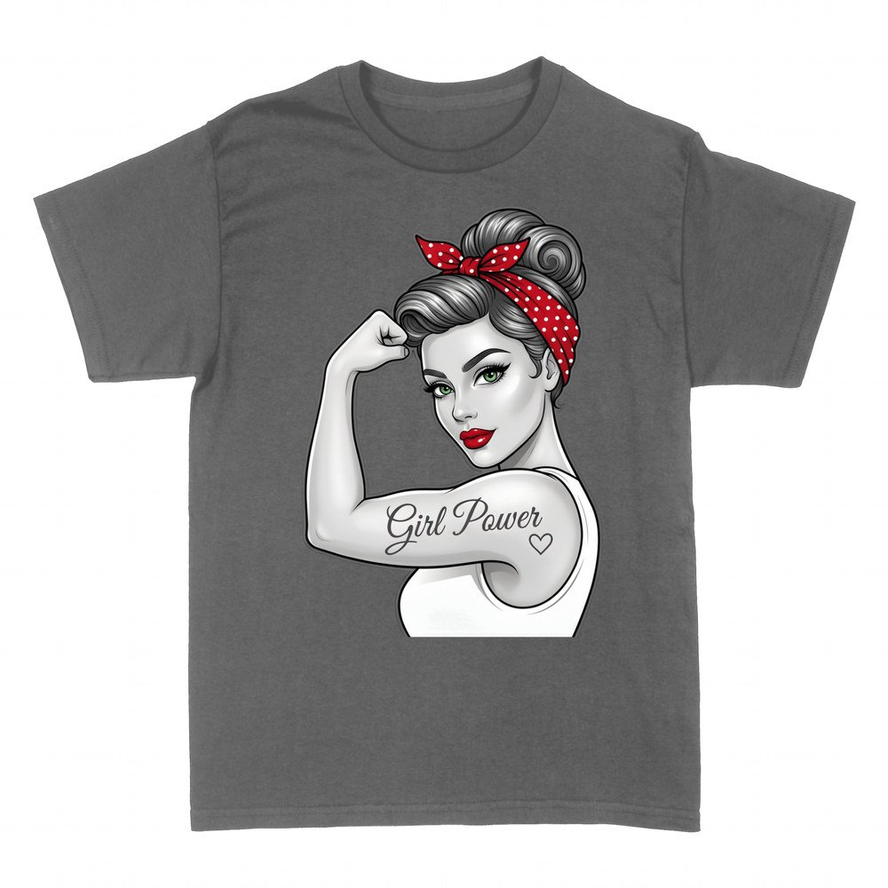 Magliette: Donna forte Rosie con tatuaggio Girl Power