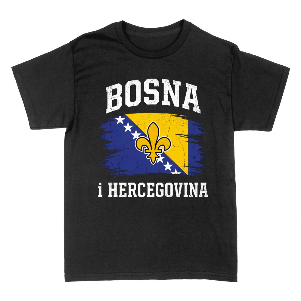 Magliette: Bandiera della Bosnia ed Erzegovina con giglio