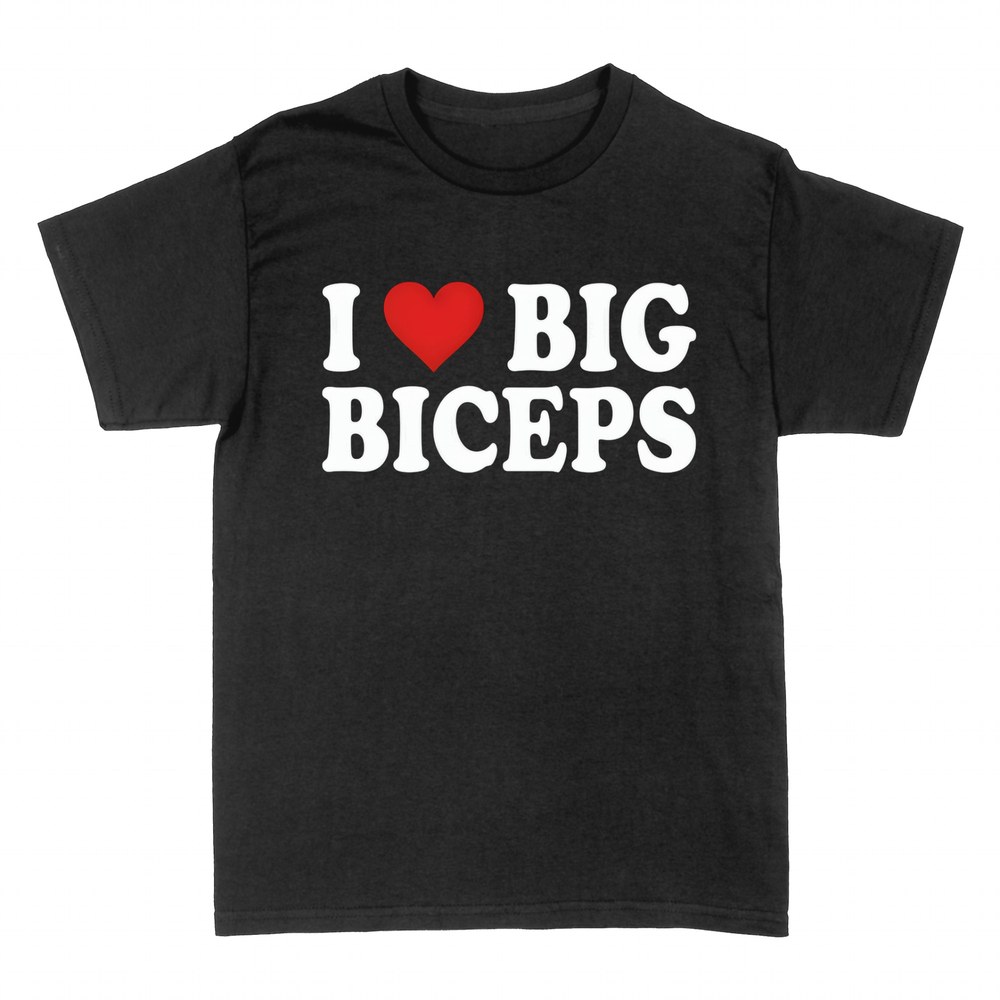 Magliette: I love big biceps cuore rosso palestra