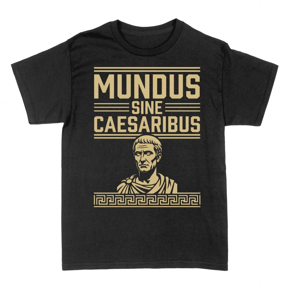 Magliette: Mundus sine Caesaribus busto romano dorato
