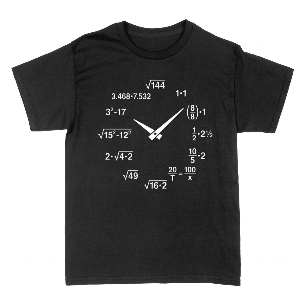 Magliette: Orologio con equazioni matematiche
