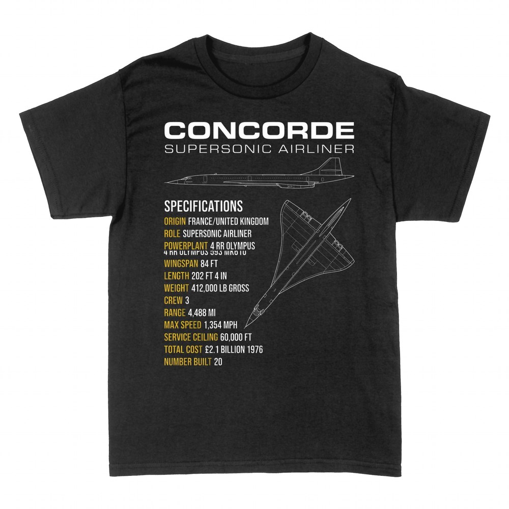 Magliette: Concorde supersonico schema tecnico