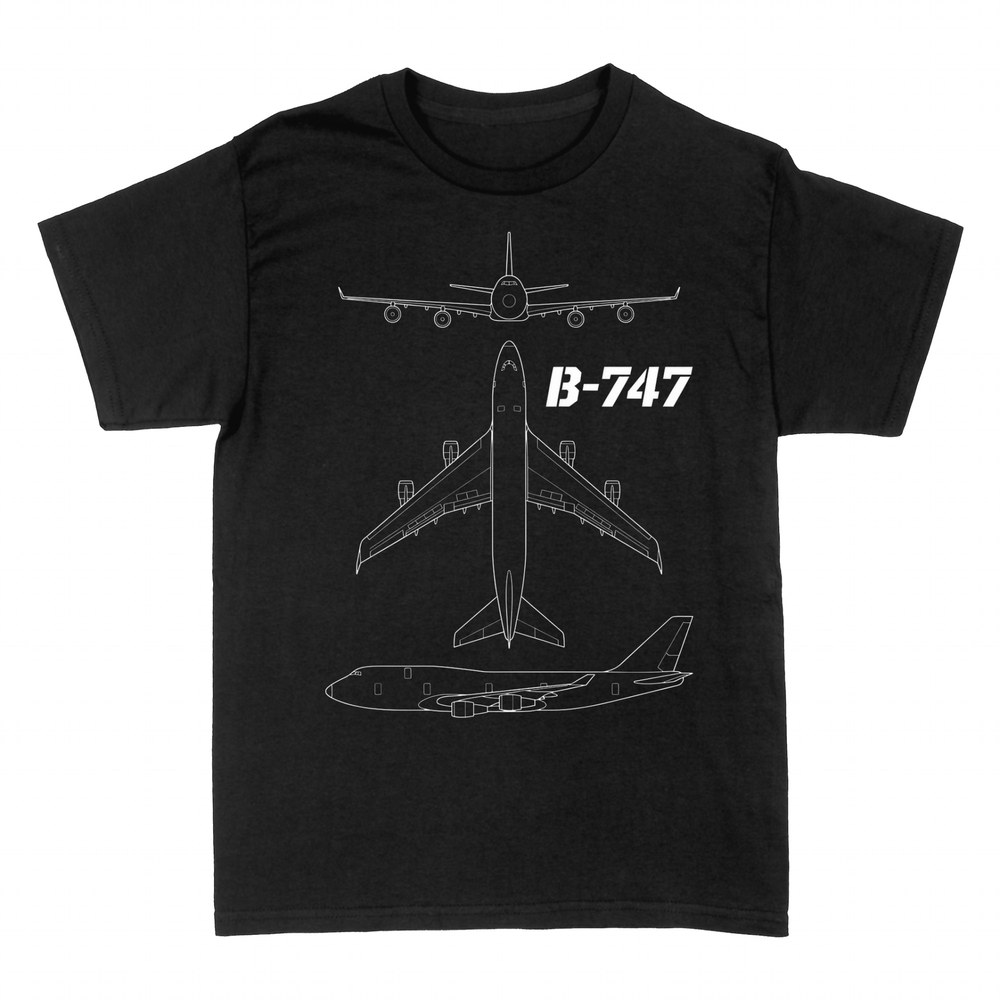 Magliette: Schema tecnico aereo B-747 jumbo