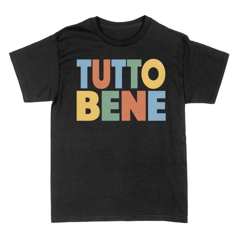Magliette: Tutto bene scritta retro colorata