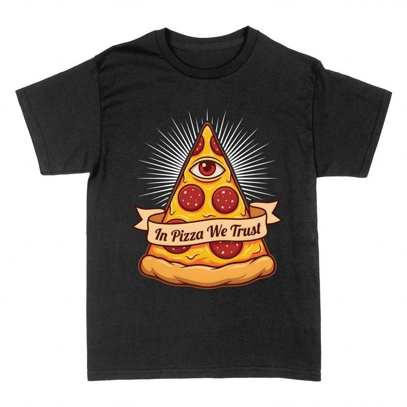 Magliette: Fetta di pizza occhio illuminati