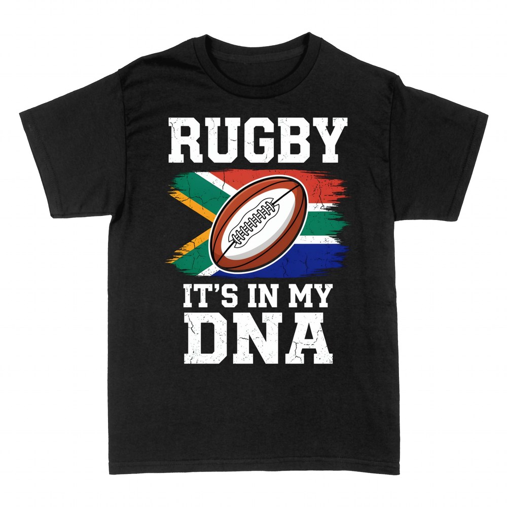 Magliette: Il rugby &egrave; nel mio DNA con palla e bandiera del
