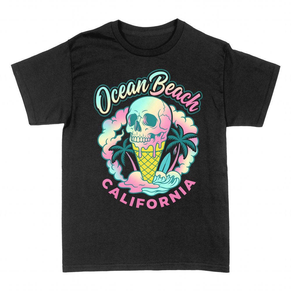 Magliette: Teschio gelato surf Ocean Beach California