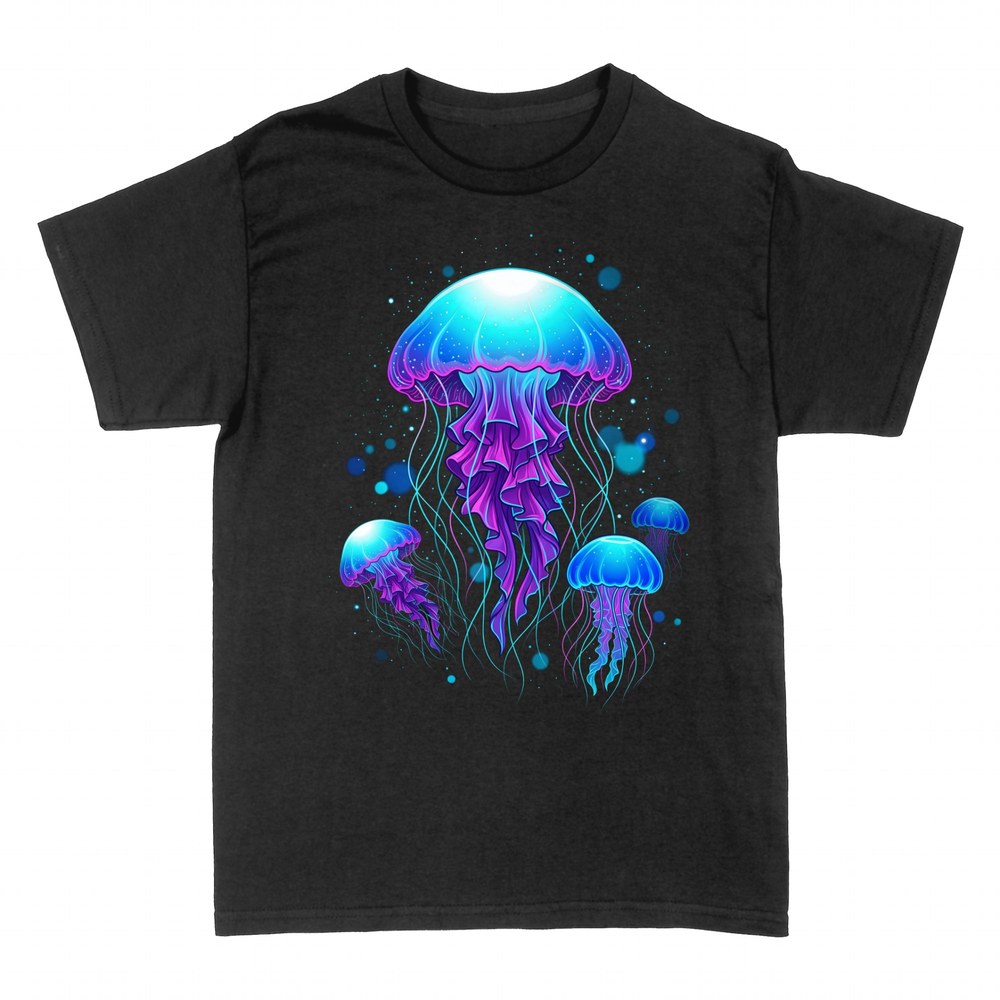 Magliette: Meduse bioluminescenti al neon