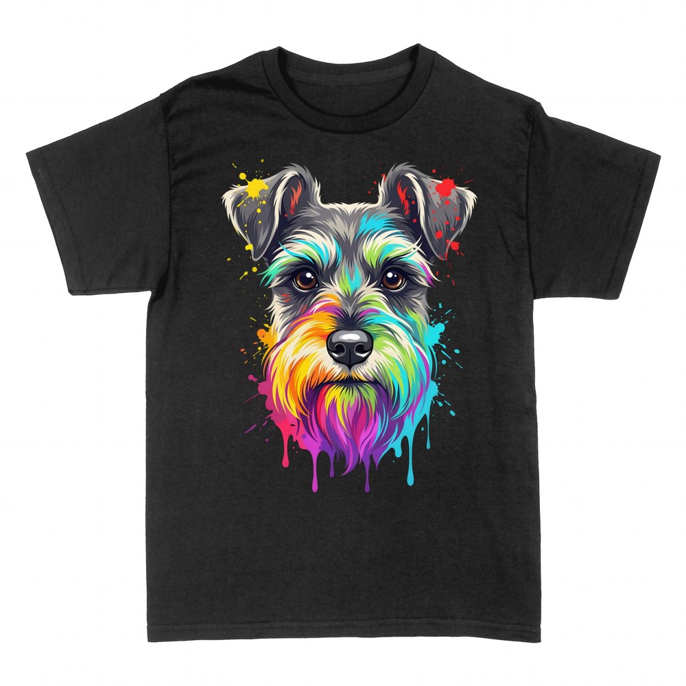 Magliette: Schnauzer acquerello multicolore