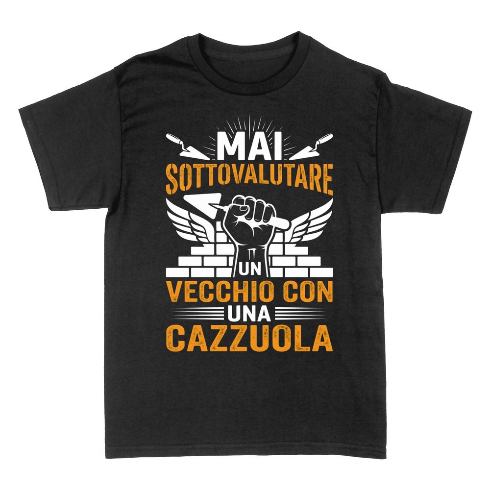 Magliette: Un vecchio con una cazzuola