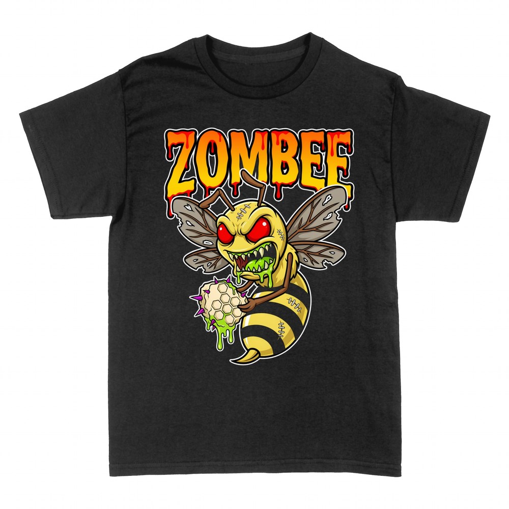 Magliette: Ape zombie ZOMBEE con occhi rossi e favo