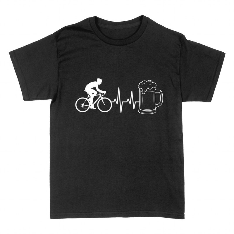 Magliette: Ciclista e boccale di birra con battito